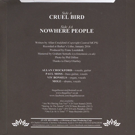 Galileo 7 - Cruel Bird / Nowhere People