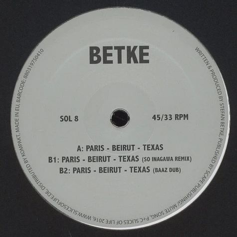 Betke - Paris-Beirut-Texas