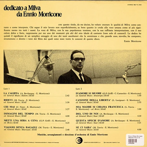 Milva - Ennio Morricone - Dedicato A Milva Da Ennio Morricone