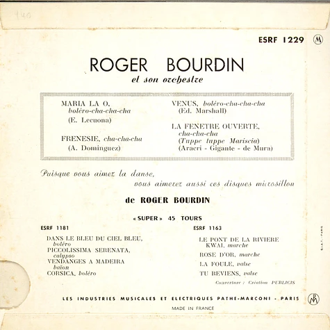 Roger Bourdin Et Son Orchestre - Venus