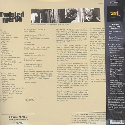 Bernard Herrmann - OST Twisted Nerve Super Deluxe Yellow Edition