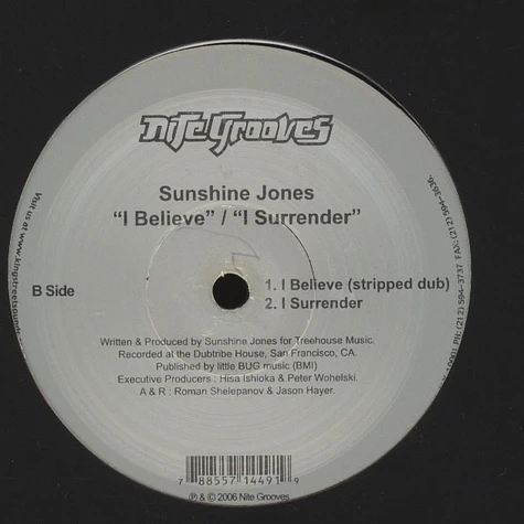 Sunshine Jones - I Believe / I Surrender