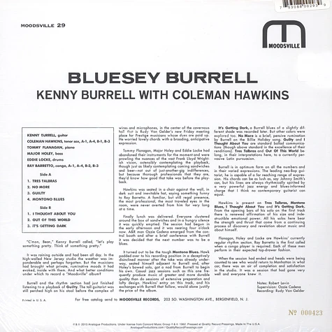 Kenny Burrell & Coleman Hawkins - Bluesy Burrell 200g Vinyl Edition