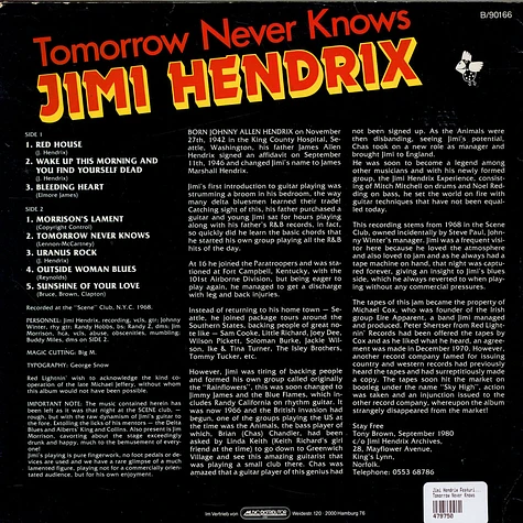 Jimi Hendrix Featuring: Jim Morrison, Johnny Winter, Buddy Miles - Tomorrow Never Knows