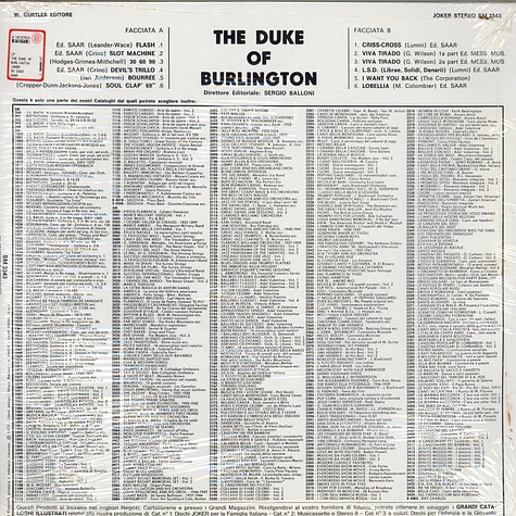 The Duke Of Burlington - The Pressed Piano
