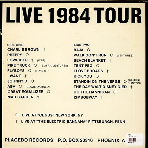 J.F.A. - Live 1984 Tour