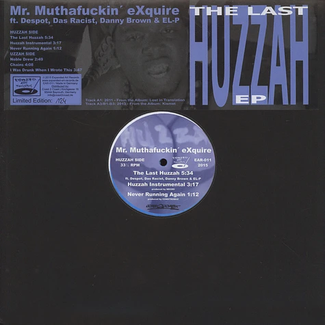 Mr. Muthafuckin' eXquire - The Last Huzzah EP White & Blue Vinyl Edition