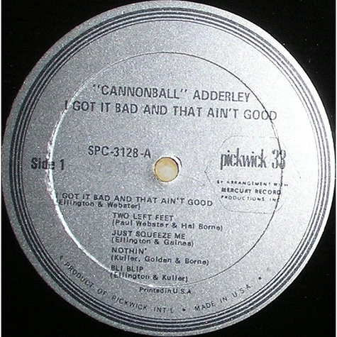 Cannonball Adderley - I Got It Bad And That Ain't Good