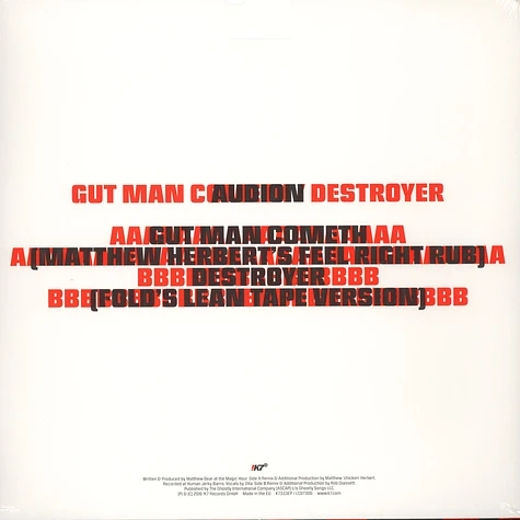 Audion (Matthew Dear) - Gut Man Cometh / Destroyer