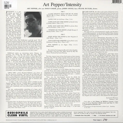 Art Pepper - Intensity