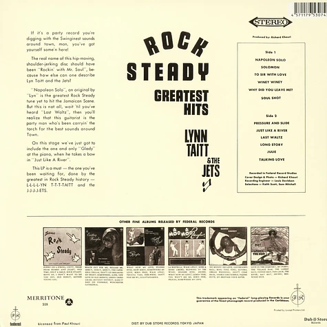Lynn Taitt & The Jets - Rock Steady Greatest Hits