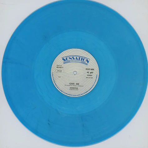 Sensitive - Give Me / Don't Stop Blue Vinyl Edition