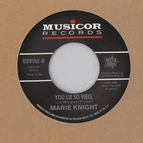 Marie Knight - That's No Way To Treat A Girl / You Lie So Well