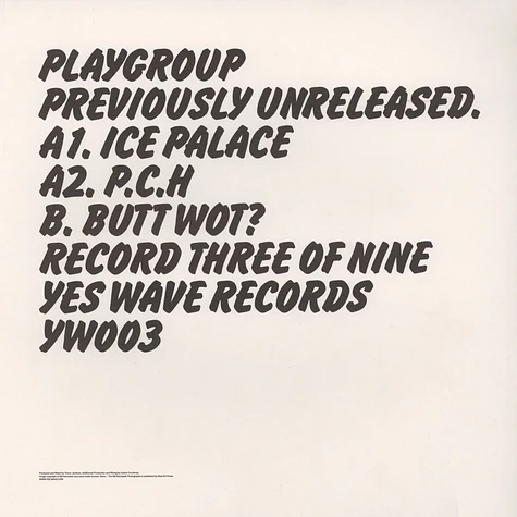 Playgroup - Previously Unreleased EP 3
