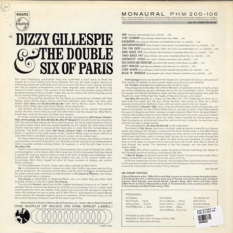 Dizzy Gillespie + Les Double Six - Dizzy Gillespie And The Double Six Of Paris