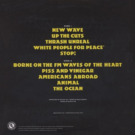 Against Me! - New Wave Yellow / Black Vinyl Edition