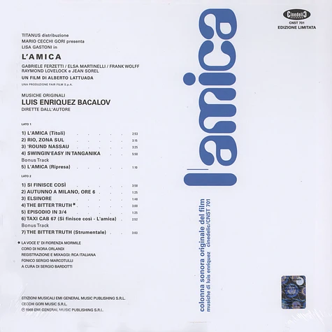 Luis Enriquez Bacalov - OST L’Amica