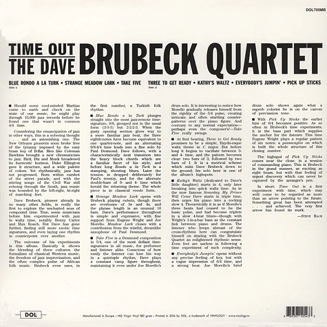 Dave Brubeck Quartet - Time Out Colored Vinyl Edition