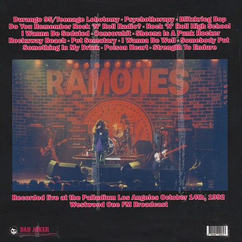 Ramones - Westwood One FM 1992 - Live At Palladium
