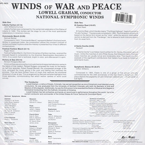 Lowell Graham Conducts National Symphonic Winds - Winds Of War And Peace