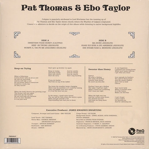 Pat Thomas & Ebo Taylor - Sweeter Than Honey, Calypso "Mahuno" And High Lifes Celebration