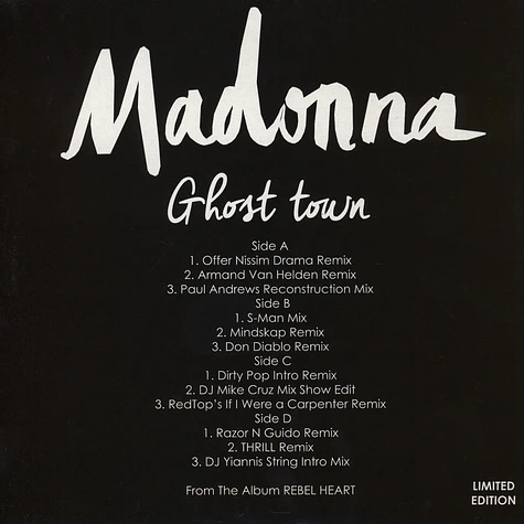 Madonna - Ghosttown Remixes Colored Vinyl Edition