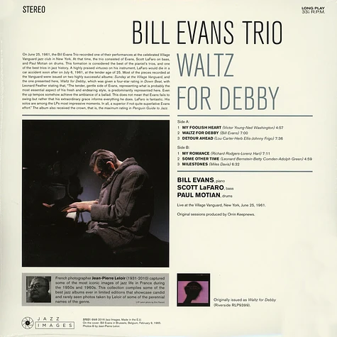 Bill Evans Trio - Waltz For Debby - Jean-Pierre Leloir Collection