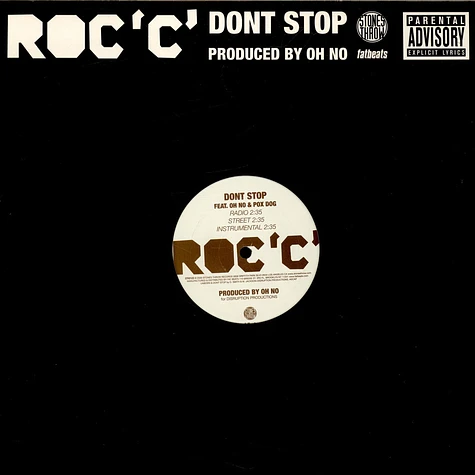 Roc 'C' - Don't Stop / Unborn