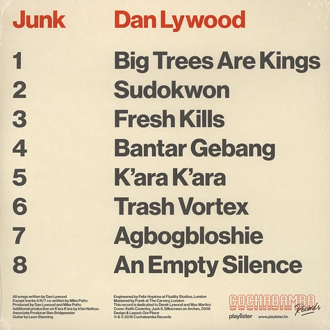 Dan Lywood - Junk Black Vinyl Edition