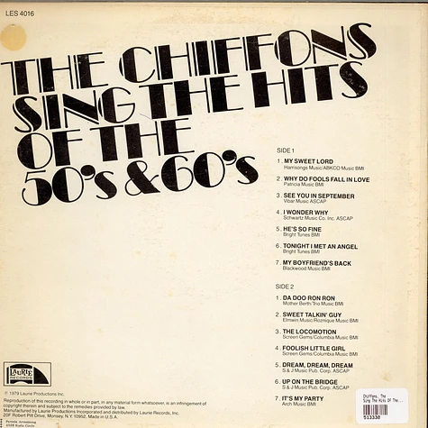 The Chiffons - Sing The Hits Of The 50's & 60's