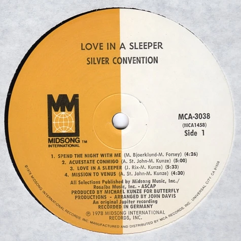 Silver Convention - Love In A Sleeper