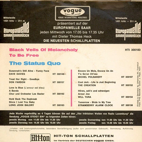 Status Quo - Black Veils Of Melancholy