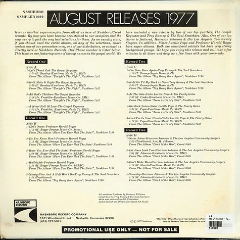 V.A. - New LP Releases - August 1977