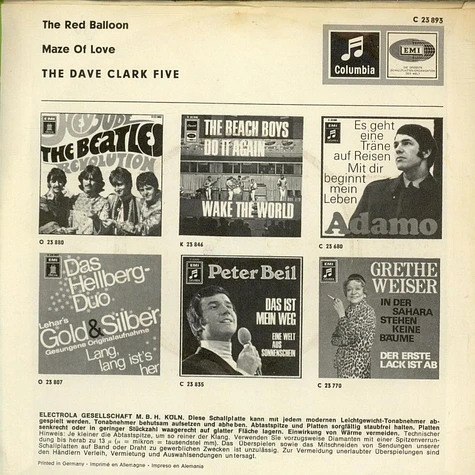 The Dave Clark Five - The Red Balloon / Maze Of Love