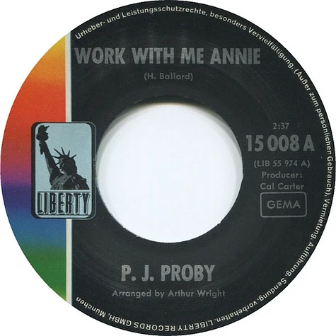 P.J. Proby - Work With Me Annie / You Can't Come Home Again (If You Leave Me Now)