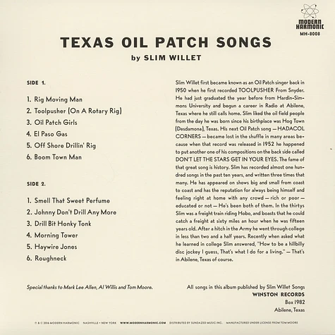 Slim Willet - Texas Oil Songs