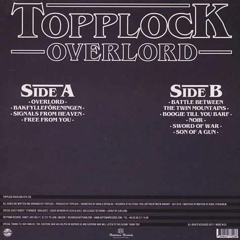 Topplock - Overlord Black Vinyl Edition