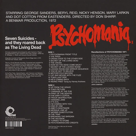 John Cameron - OST Psychomania (aka The Death Wheelers) - Seven Suicides: And The Roared Back As The Living Dead