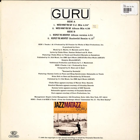 Guru - Watch What You Say