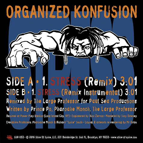 Organized Konfusion - Stress Large Pro Remix Black Vinyl Edition