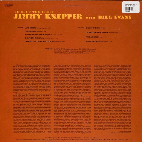 Jimmy Knepper With Bill Evans - Idol Of The Flies