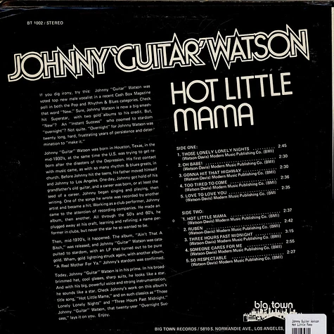 Johnny Guitar Watson - Hot Little Mama