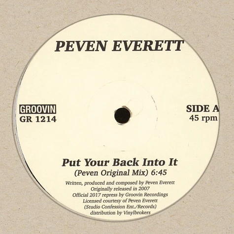 Peven Everett - Put Your Back Into It Red Vinyl Edition
