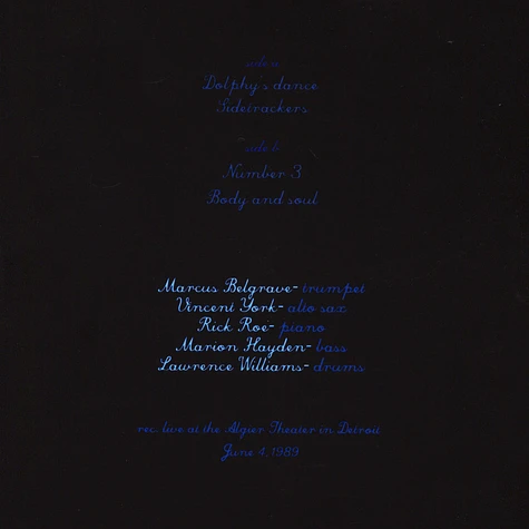 Marcus Belgrave Quintet - Live at the Algier Theatre Detroit Deluxe Edition