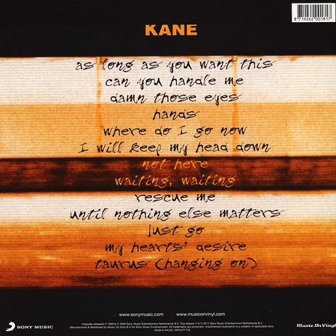 Kane - As Long As You Want This