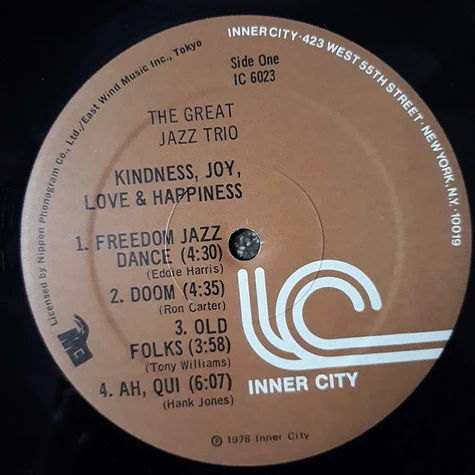 The Great Jazz Trio - Kindness, Joy, Love & Happiness