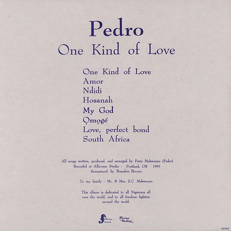 Pedro (Peter Mekwunye) - One Kind Of Love
