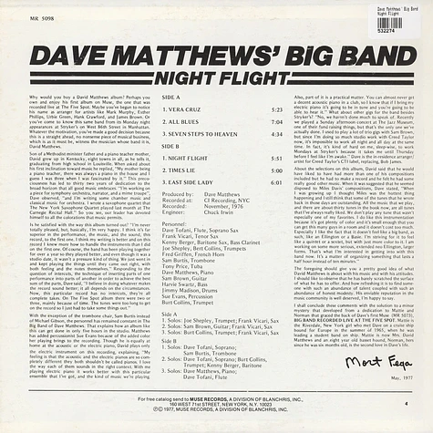 Dave Matthews' Big Band - Night Flight