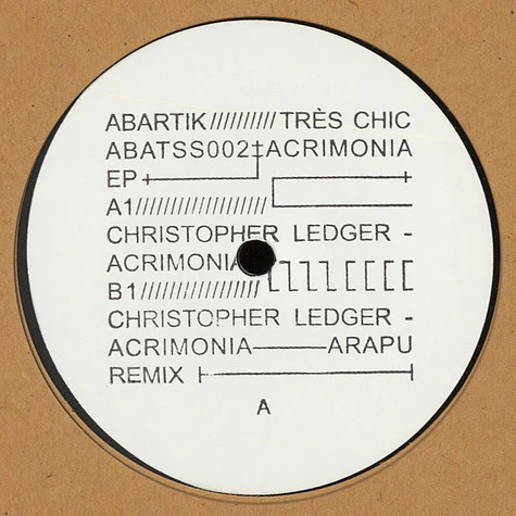 Christopher Ledger - Acrimonia EP Arapu Remix
