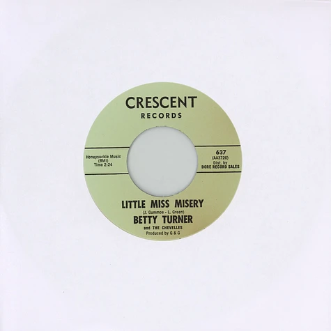 Betty Turner & The Chevelles - Winds Kept Laughing / Little Miss Misery